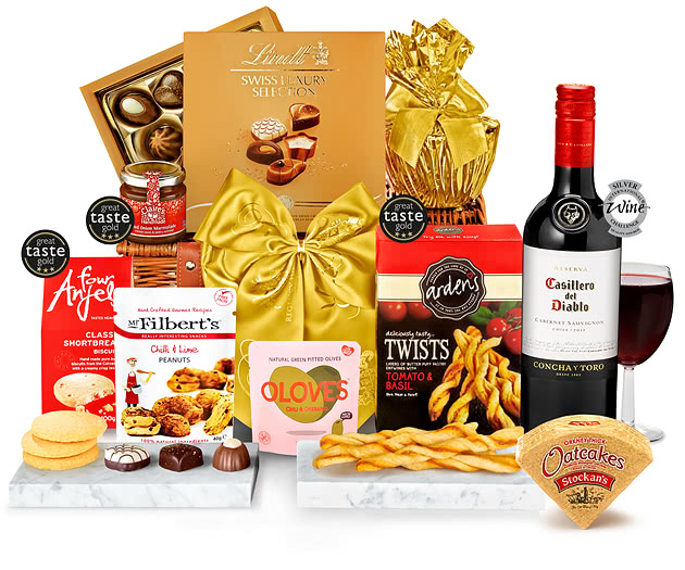 Gifts For Teachers Chessington Hamper With Red Wine